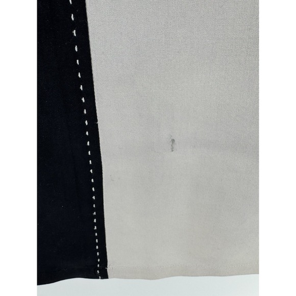Axist Men's Short Sleeve Button Down Dress Shirt Black & Ivory 100% Silk Size XL - Picture 6 of 11